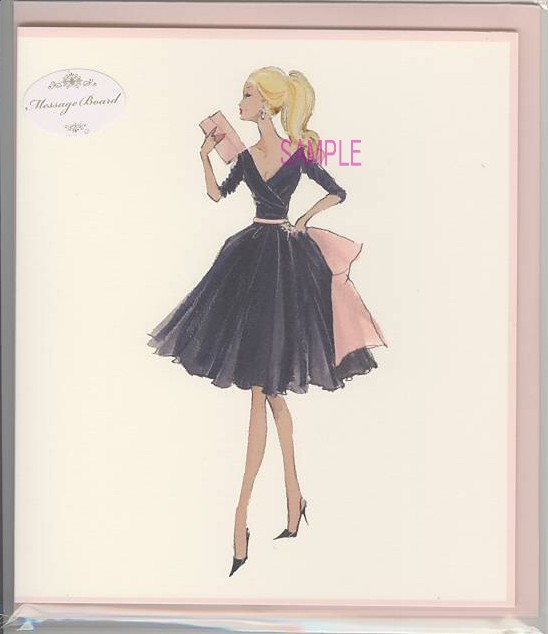 Barbie2つ折色紙（封筒付）「ミッドナイトミスチーフ柄」
