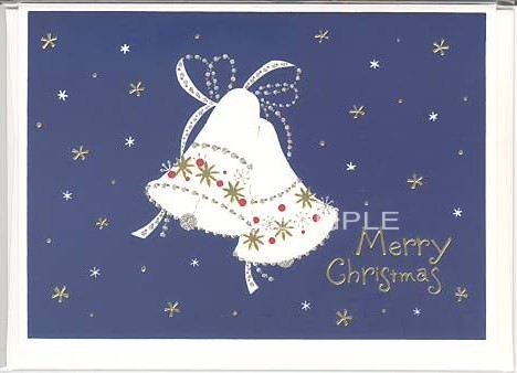 X'masフォーマルカード（封筒付）「ベル：紺」