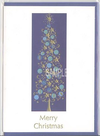 X'masフォーマルカード「ツリー：紺」